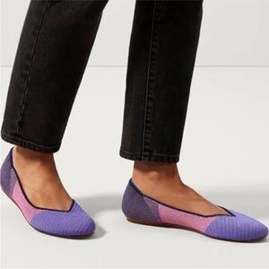 Rothys The Flat Metallic Lilac 7 Slip On Shoes Womens Comfort Limited Edition